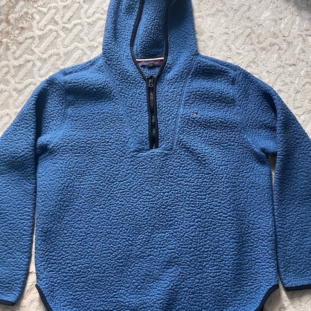 Tommy Hilfiger fleece quarter zip Blue Sweater - Picture 4 of 6